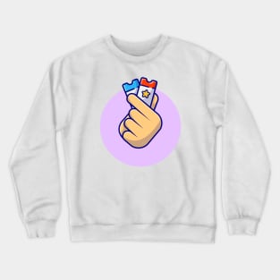 Hand Sign Love With ticket Cartoon Vector Icon Illustration Crewneck Sweatshirt